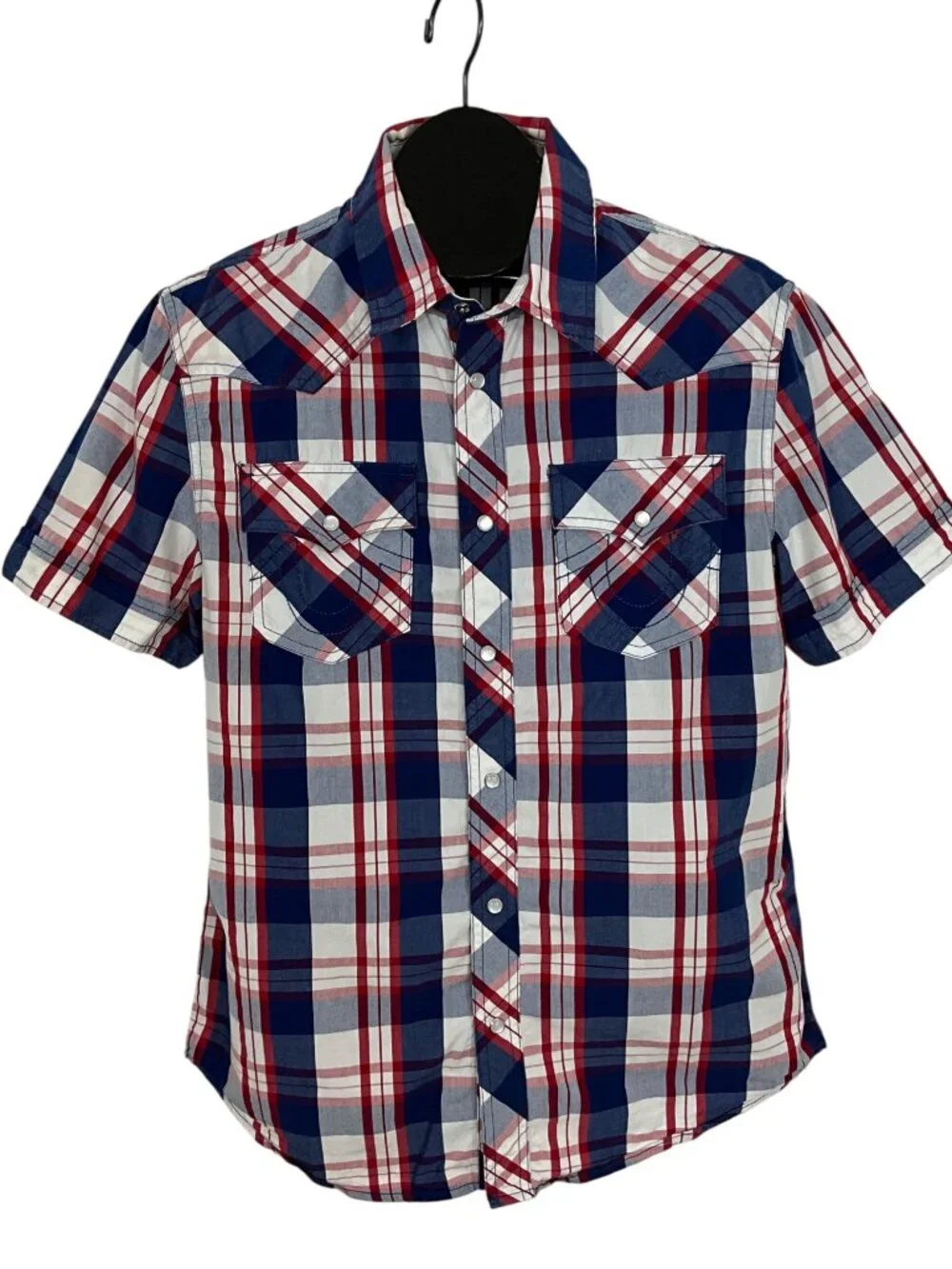 True Religion Pearl Snap Western Shirt M Red White Blue Patriotic